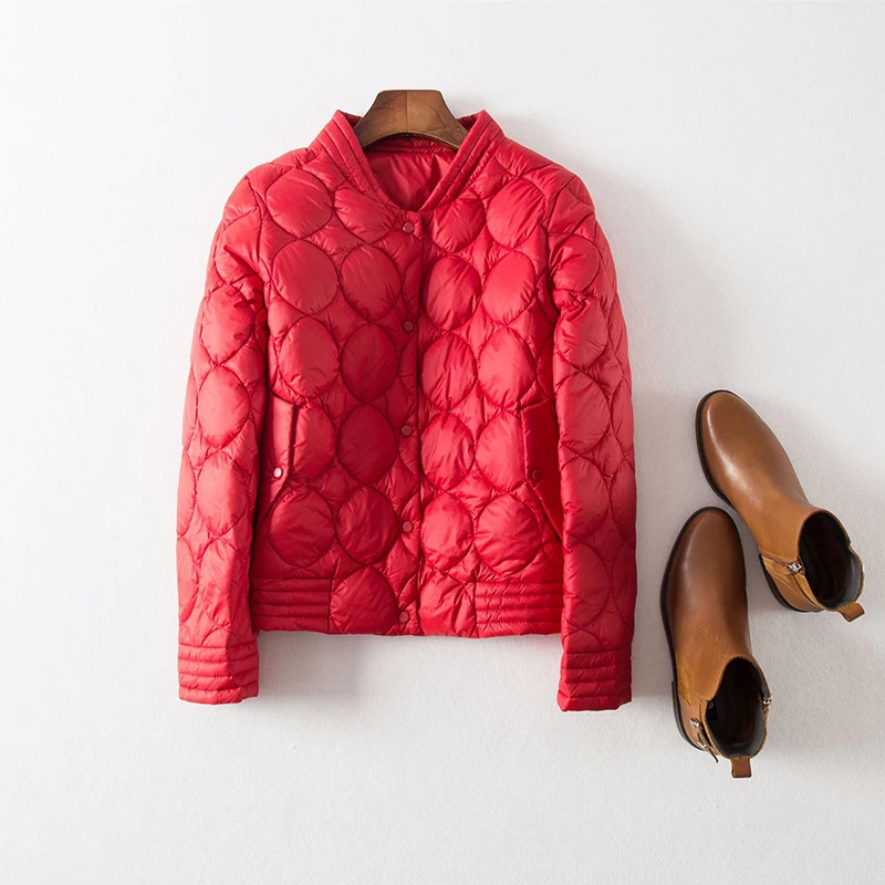 Fitaylor осень зима ультра легкие белые пуховики женские свободные короткие пальто