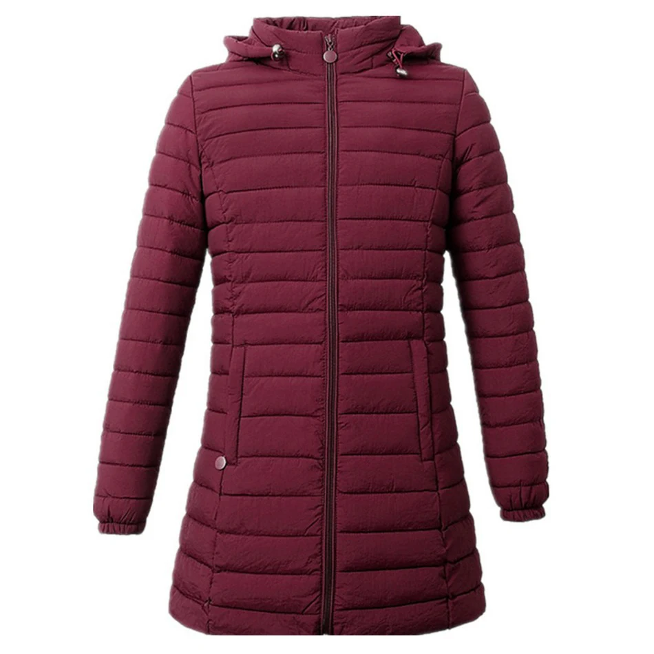 Женская парка с капюшоном Длинная утепленная из хлопка размеры 6XL для