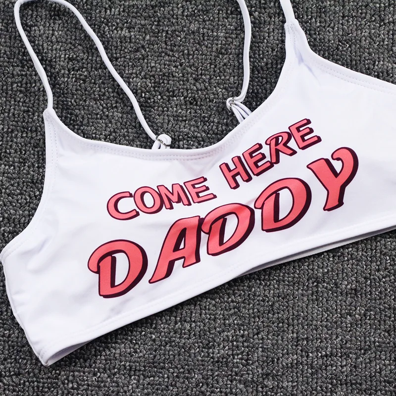 Купальник женский с принтом папы белый черный купальник-бикини 2019 купальный