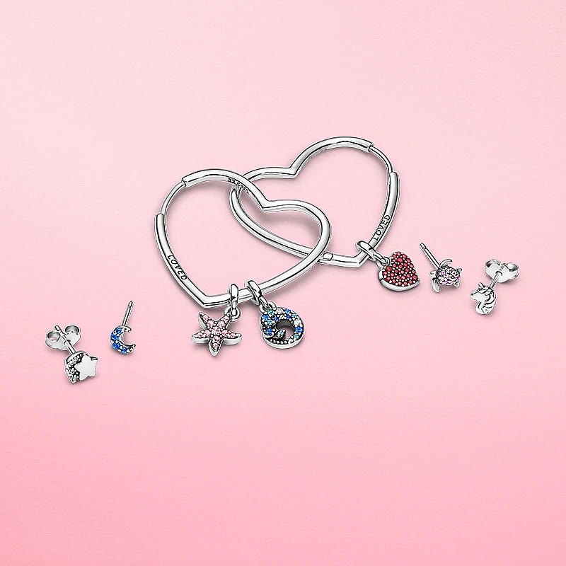 

Hot 2020 New 925 Sterling Silver Beads My Pink Flamingo Micro Dangle Charms fit Original Pandora me Bracelet Jewelry Gift