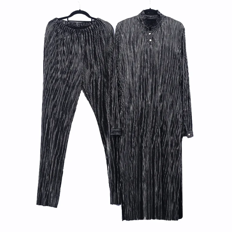 Шикарный модный мусульманский комплект верх с длинным рукавом и брюки туника для