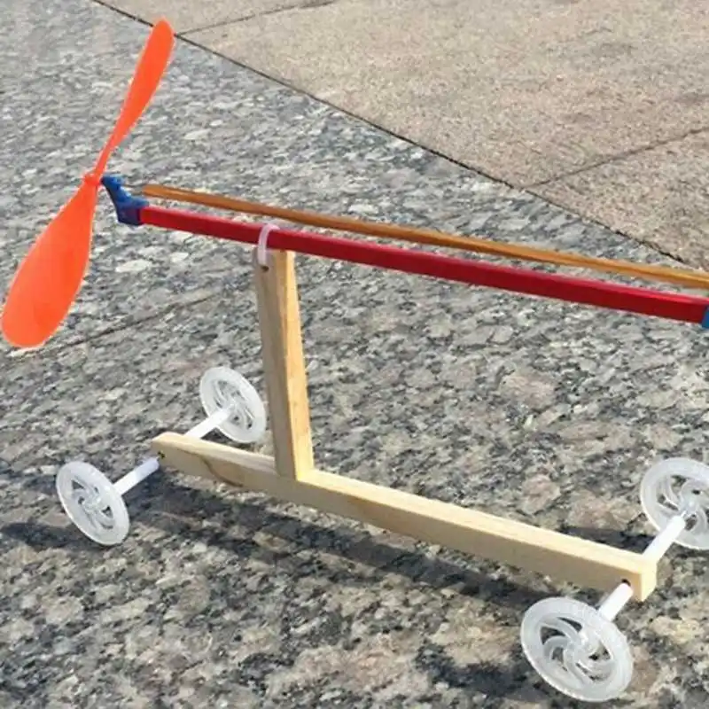 

Creative rubber band energy cars diy baby children educational toys for children science craft puzzle-puzzles wooden model