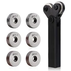 Накатки инструмент 7 шт. накатки инструмент 0,512 мм Диагональ с двойной крестовиной линейный накатки комплект Сталь токарный станок колесо накатки набор инструментов