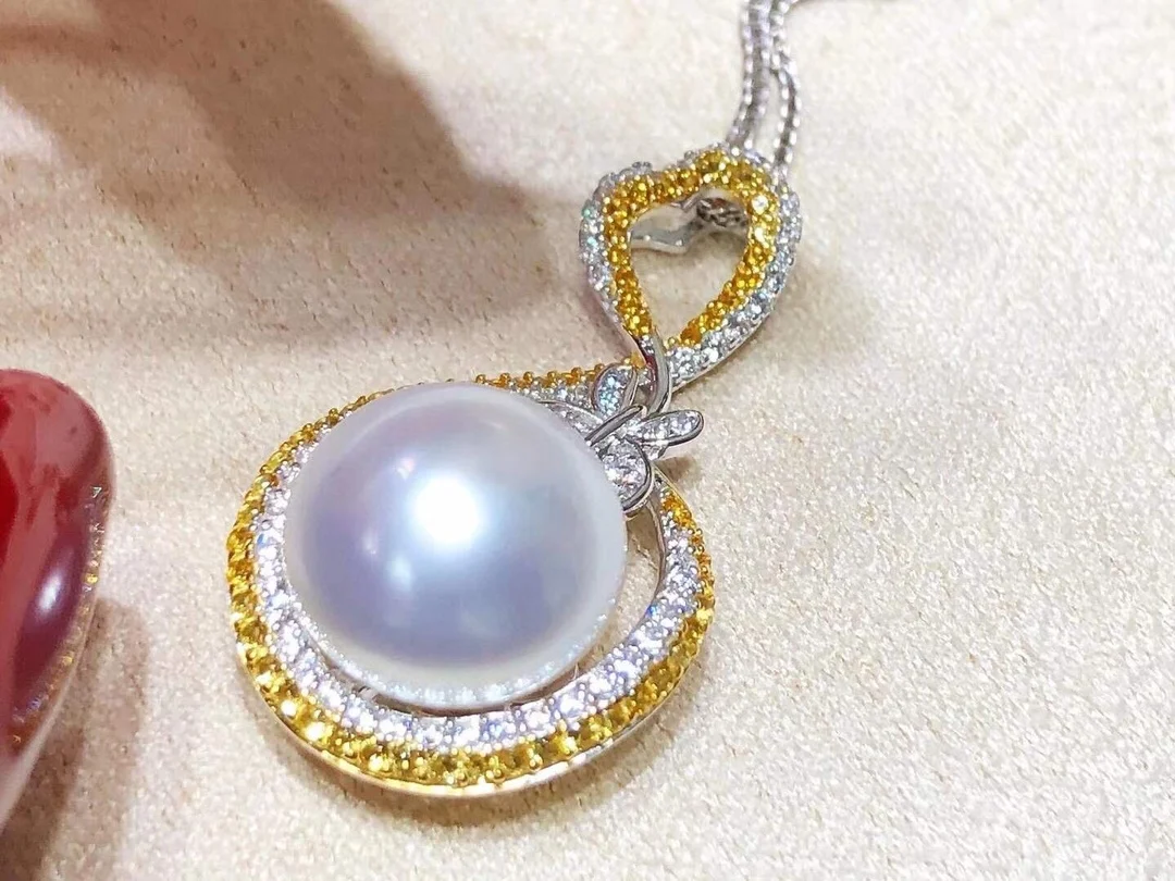 

D407 Pearl Pendant Fine Jewelry Round 10-11mm Nature Fresh Water White Pearls Pendants Necklaces for Women Fine Presents