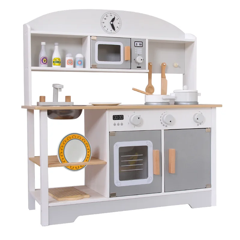 

Boys and girls wooden kitchen wooden simulation kitchenware children's cooking kindergarten amusement Experience Hall toys