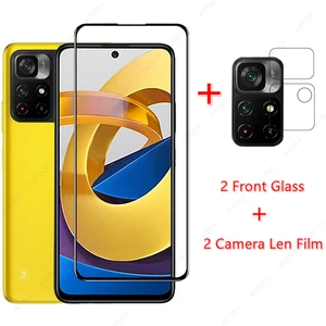 glass for xiaomi poco m4 pro 5g tempered glass for xiaomi poco m3 pro x3 gt nfc f3 glass film screen protector camera len film free global shipping