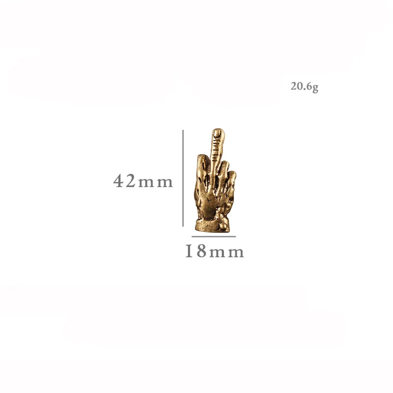 Латунные ручные брелки среднего пальца подвески брелок креативные медные DIY