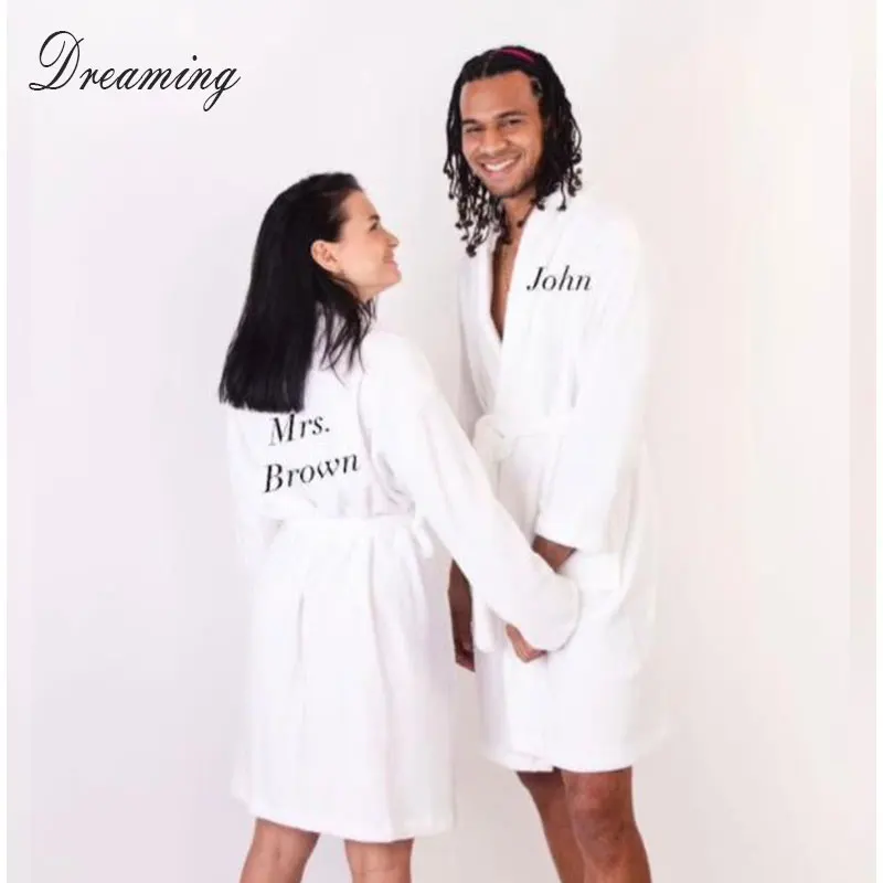 Honeymoon Terry Bathrobes Custom Couples Spa Robes Couples Gift Bride And Groom Gift Mr And Mrs Robes Anniversary Unisex Robe