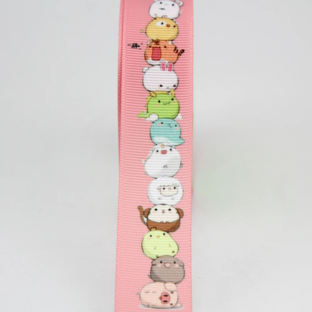 

Cute cartoon animals printed grosgrain ribbon 16-75mm DIY handmade materials hair accessories wedding gift wrap tape ribbons