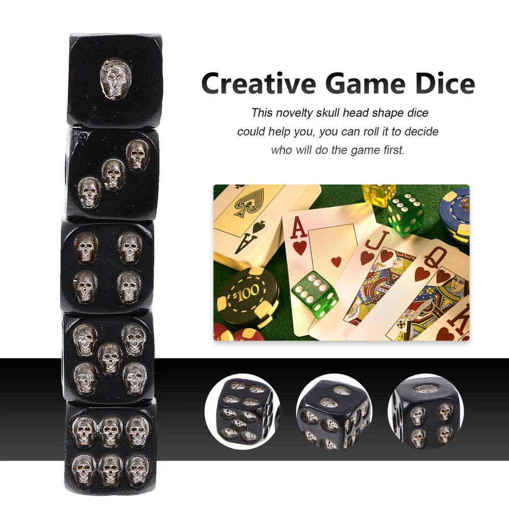 

5pcs Creative Dice Party Bar Entertainment Leisure Toys for Party (Black)