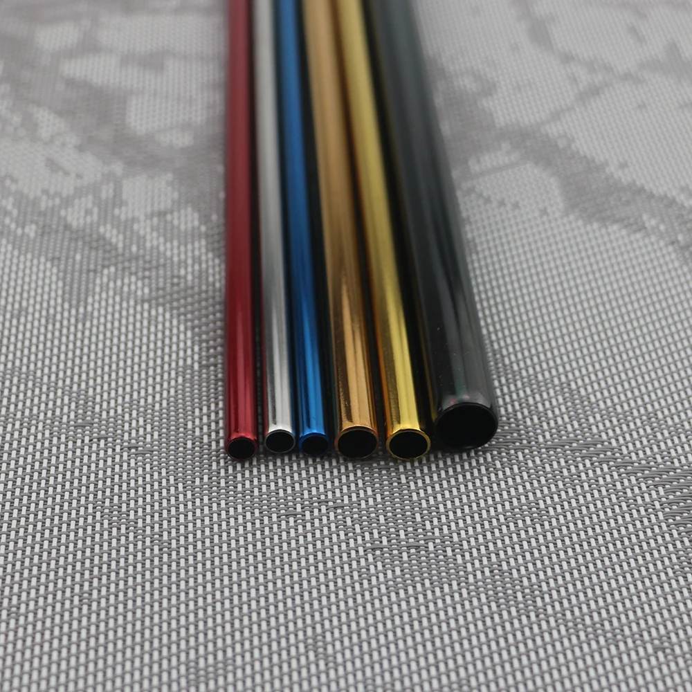 5Pcs/Set Metal Reusable Drinking Straw 304 Stainless Steel Wide 12mm Eco Friendly With Cleaner Brush Box | Дом и сад