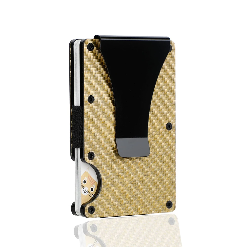 

2021 Custom Name Minimalist Fashion Wallet Metal Card holder Smart Men's Rfid Blocking Wallets Credit Card Holder Gift Billetera
