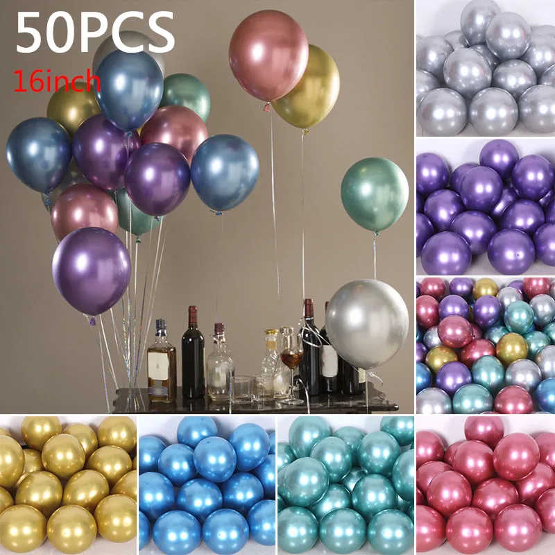 50 шт. 16 металлические шары букет жемчужный шар Свадебные товары для дня рождения |