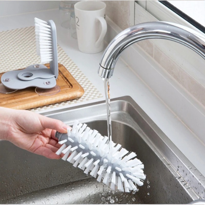Креативная щетка для чистки чашек очиститель бутылок присоска экономичная по