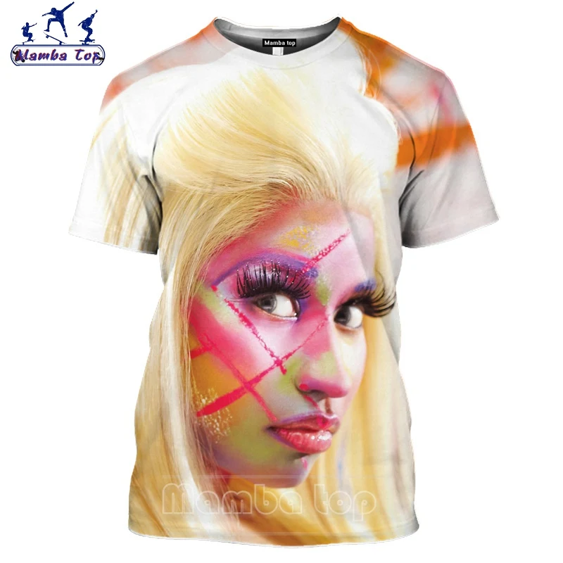 Mamba Top Nicki Minaj T Shirt Men Summer Flaming Lips 3D Print Goddess Singer Concert Bikini Exposed Model Cosplay Women Tshirt | Мужская