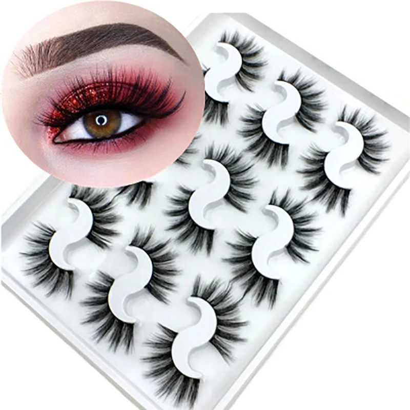 Натуральные густые 6d накладные ресницы 9 пар долговечные норковые частная