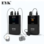 Микрофон EYK EW-C100, беспроводной петличный микрофон с функцией монитора, UHF, беспроводной микрофон на лацкан для смартфонов, DSLR-камер s