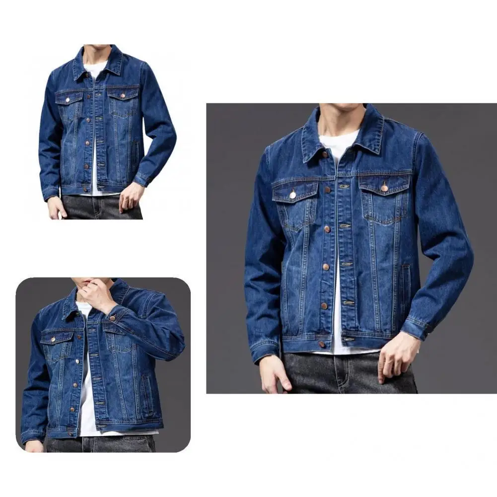 

Loose Terrific Leisure Spring Coat Denim Men Coat Stripe for School