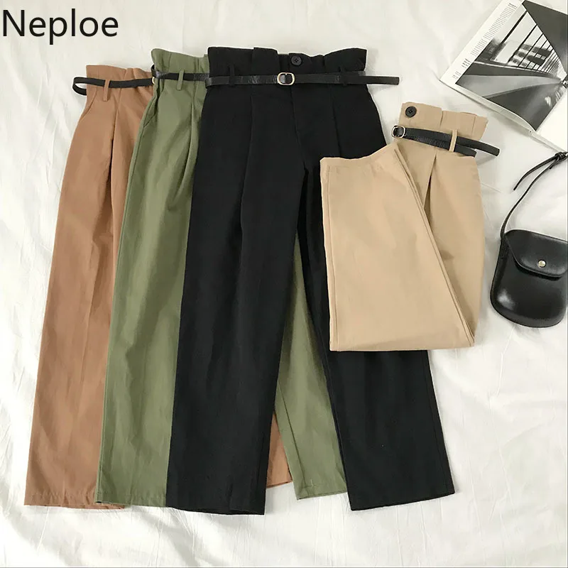 Neploe корейские женские шаровары 2020 новые элегантные брюки с высокой талией и