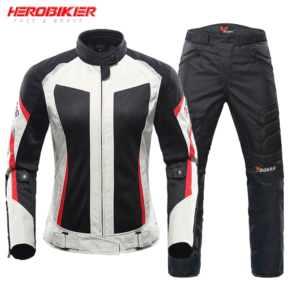 

Мотоциклетная куртка Herobiker, Женский мотоциклетный костюм, дышащая велосипедная одежда, летняя мотоциклетная одежда для гонок, быстросохнущ...