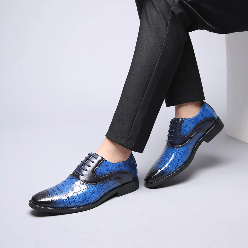 

New 2019 Design Leather Oxford Mens Flats Shoes Casual British Style Men Oxfords Fashion Brand Dress Shoes For Men Drop Shipping