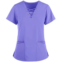 summer nurse uniform female form scrub top health and beauty care short sleeves nursing work clothing healthcare tunic a50