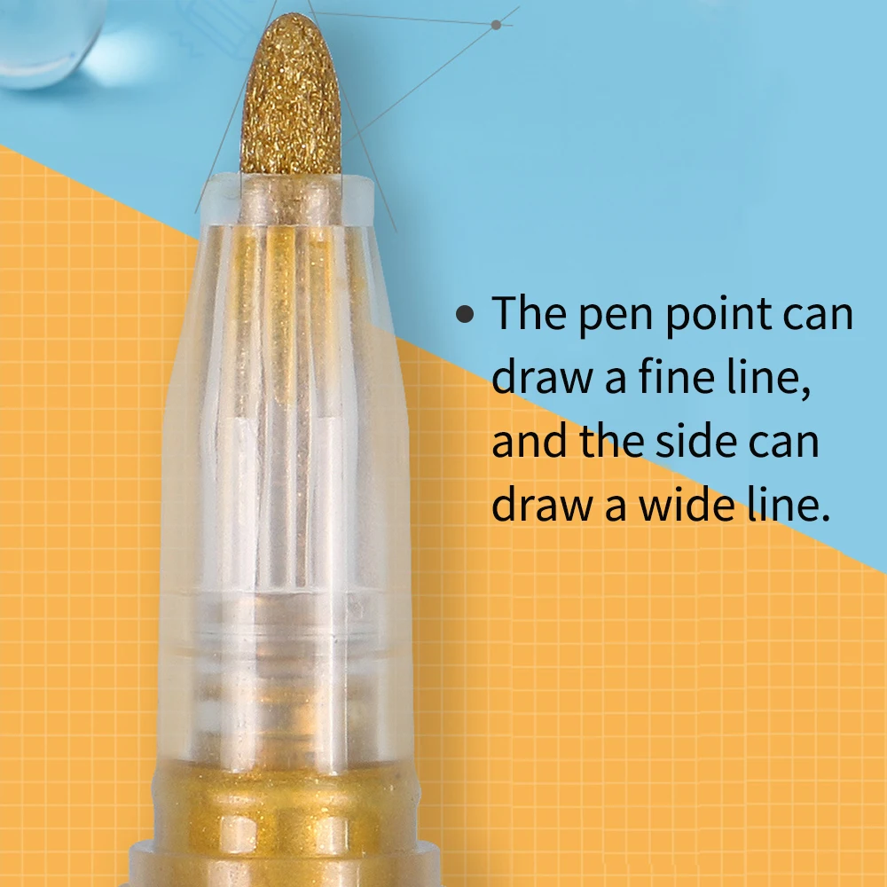 Набор металлических фломастеров 8 цветов ручки для рисования на черной бумаге