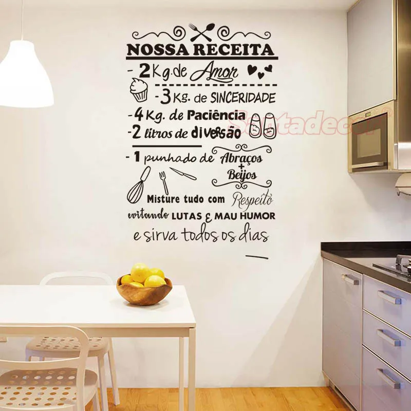 

Wall Stickers Nossa Receita Vinyl Wall Art Decal Living Room Home Decor Poster Portuguese House Decoration 36 cm x 57 cm