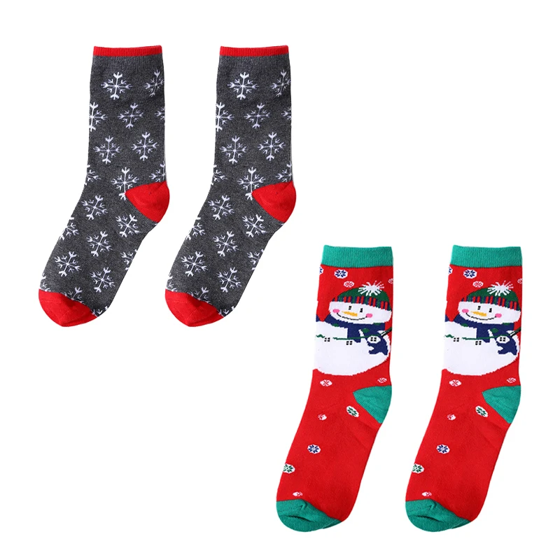 Set4 2 пар/лот, зимние женские носки, модные рождественские носки, носки с оленем Давида, хлопковые носки с героями мультфильмов, теплые женские носки, подарок на Рождество - Цвет: Set4