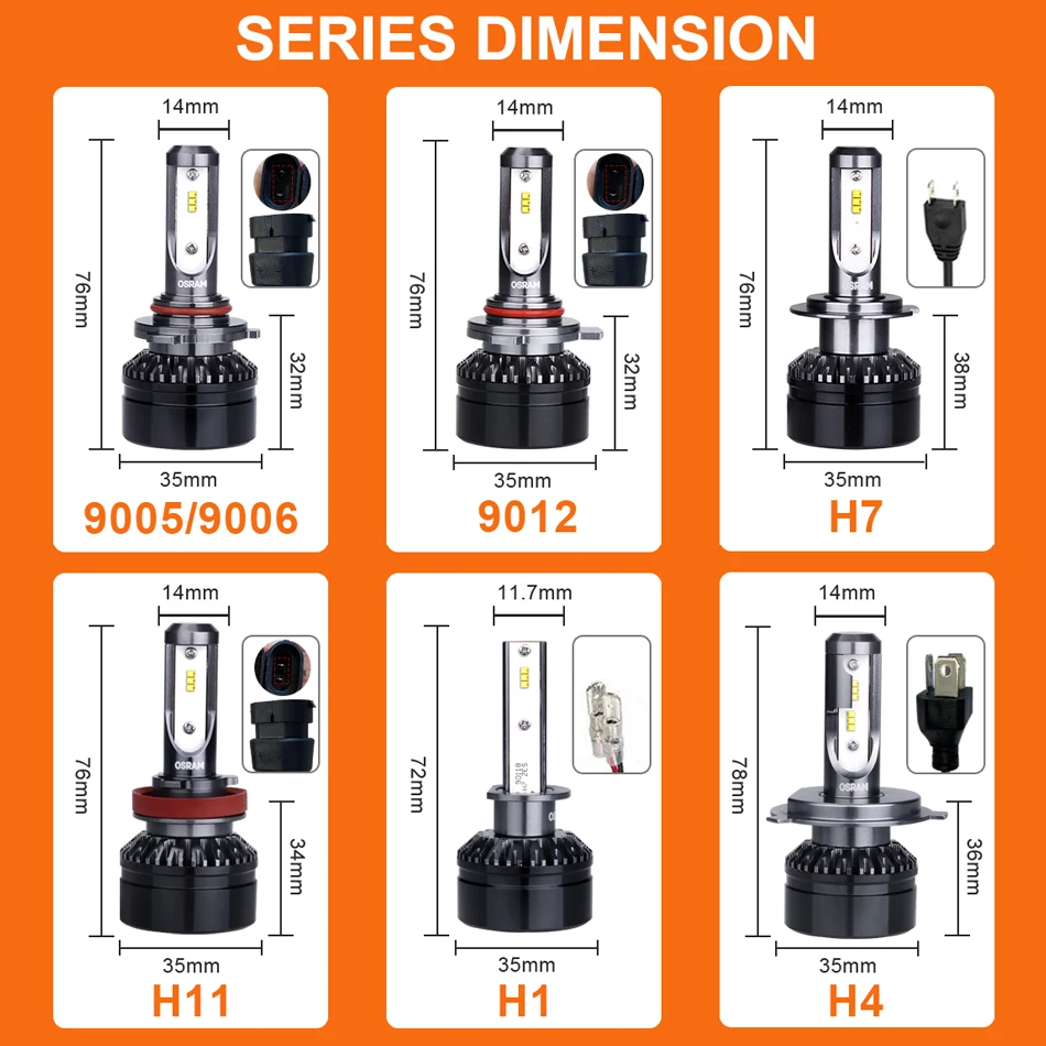 OSRAM H4 светодиодный лампы для фар ближнего и дальнего света HIR2 9012 противотуманные