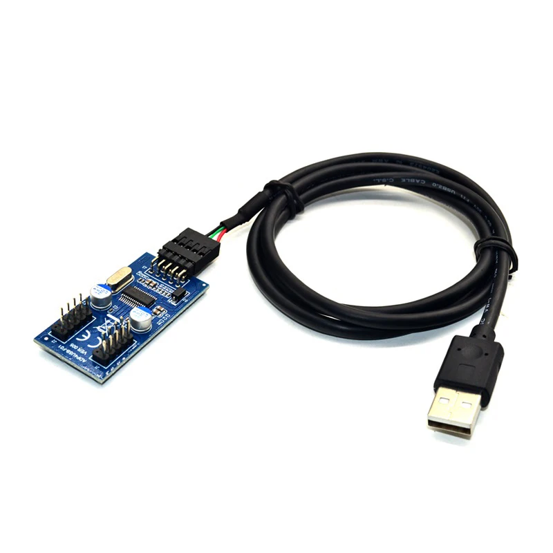 5 шт./лот USB 2 0 папа-двойной 9-контактный USB-разъем папа Кабель-адаптер концентратор