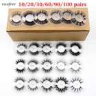 Женские 10203060100 шт. Visofree норковые ресницы с круглым лотком, мерцающие пушистые натуральные накладные ресницы оптом