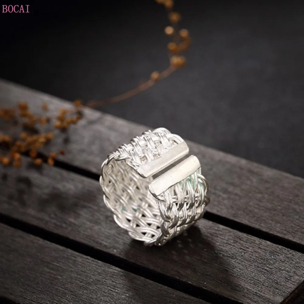 

Женское кольцо из серебра 925 пробы, Открытое кольцо ручной работы из серебра 925 пробы