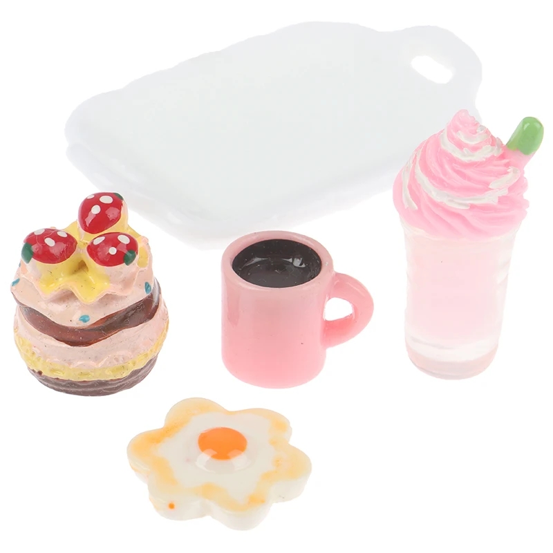 

5pcs Mini Clay Cake Snack Simulation Dessert Food Model Toys for Doll House Decoration 1/12 Dollhouse Miniature Accessories