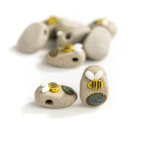 205pcs bee cartoon porcelain animal small ceramic pendants beads small bag beads wholesale diy jewelry accessories xn263