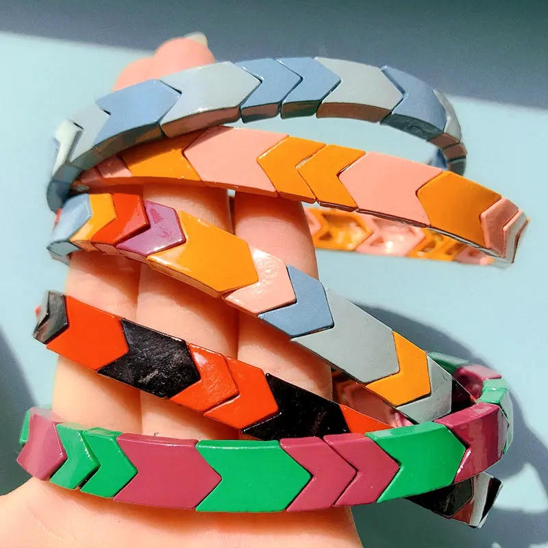 Просто чувствуйте Цыганский браслет ручной работы дружба Штабелируемый эмаль