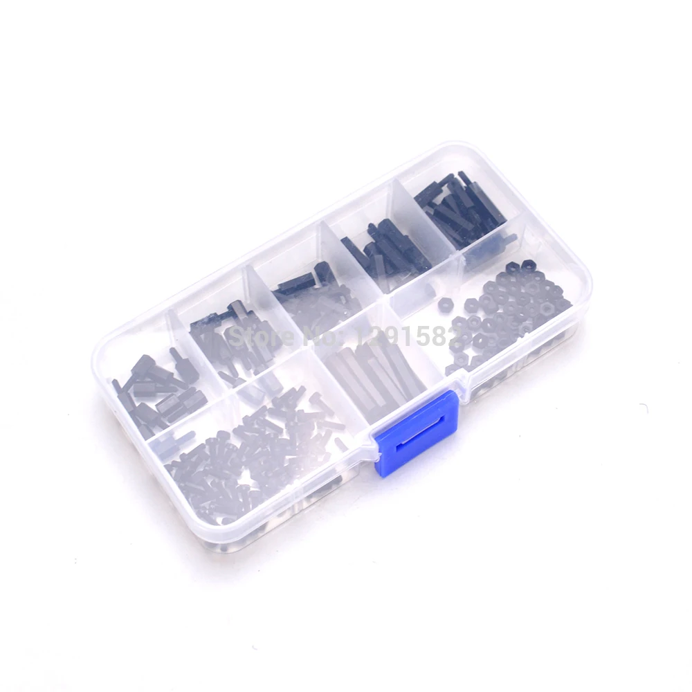 180 шт./компл. M2 нейлоновые стандартные Распорки винты шестигранные гайки распорки