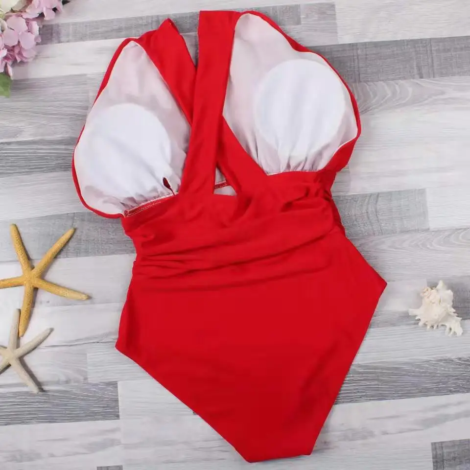 

Cross Bandage Swimsuit One Piece Swimwear Women 2021 Plus Size Bathing Suit Female Maillot De Bain Sexy Swimming Suit