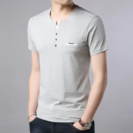 

Summer men's business casual short sleeve t-shirt 2577