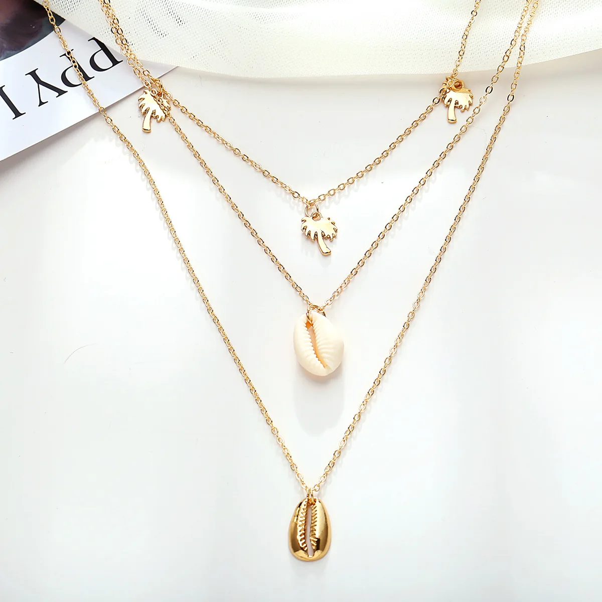 Евро американский стиль лето новое заявление кокосовое дерево кулон ожерелье