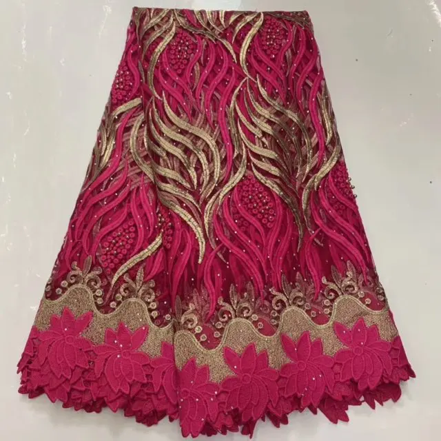 Бисерный тюль кружевная ткань Африканский 2019 высококачественная французское