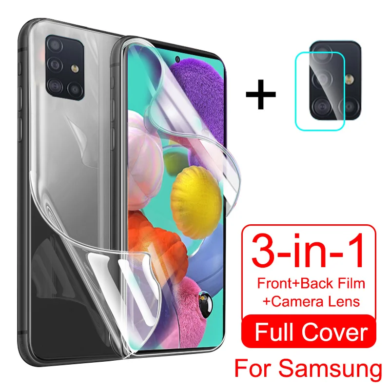 Защитная Гидрогелевая пленка для Samsung Galaxy A51 A71 Note 10 20 9 ultra A50 A70 A21 S8 S9 S10 S20 Plus FE