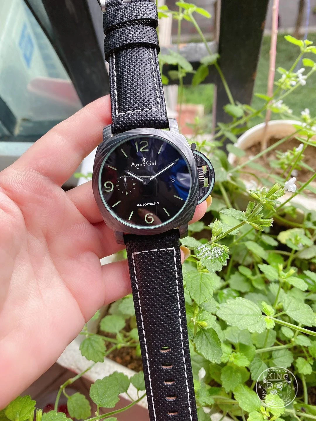 Часы Мужские автоматические механические из углеродного волокна титана черного