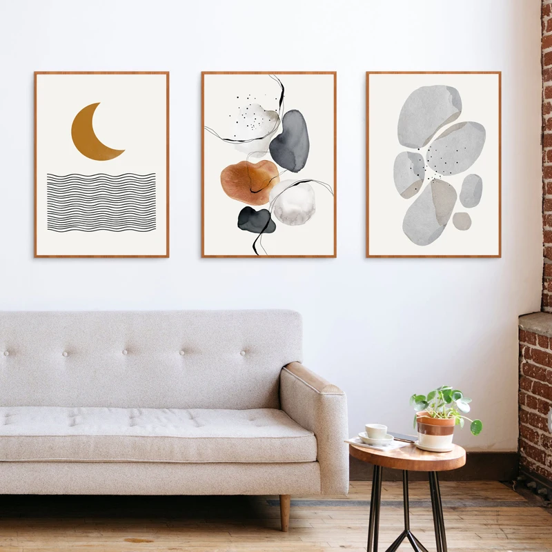 Абстрактные Геометрические линии галерея настенная Картина на холсте акварель