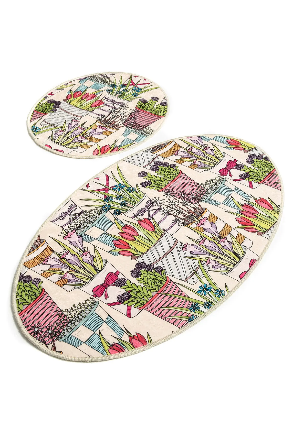 

Flowerpot Bathroom Area Rugs Bath Mat Set 2 pcs/set Flannel Anti Slip Shower Carpets Home Toilet Lid Cover Shower Room Rug
