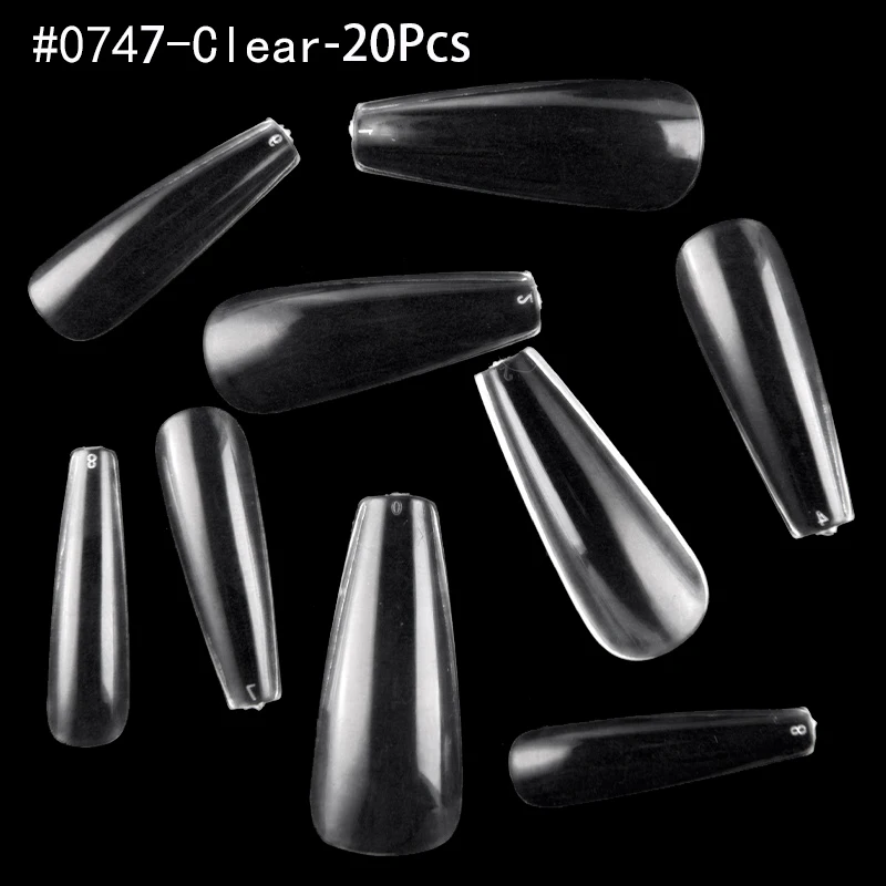 20 шт. яркие цвета полностью балерины гроб искусственные ногти акриловый маникюр