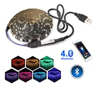 SMD 5050 USB Светодиодная лента светильник PC RGB подсветка светильник водонепроницаемый 1-5 м 60 светодиодовм 5 в USB пульт дистанционного управления RGB неоновая Светодиодная лента s светильник