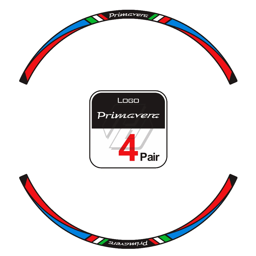 

12" Wheel Reflective Sticker Rim Decals Case for Vespa Scooter Primavera 150 S