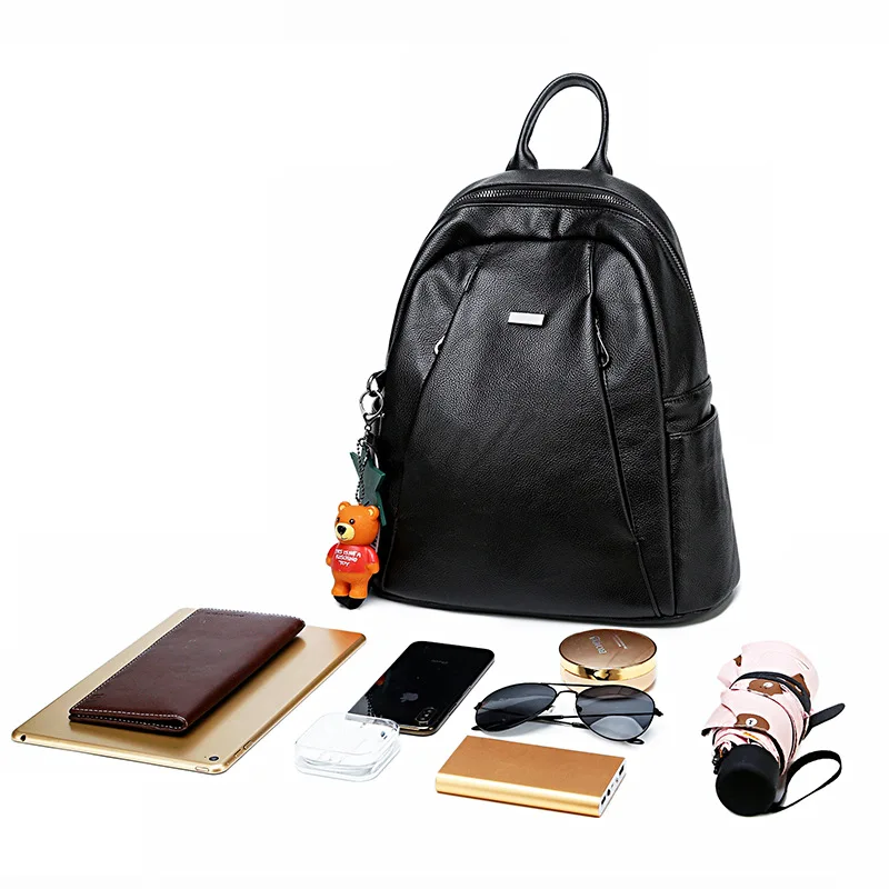 Роскошный кожаный рюкзак женская сумка с заклепками брендовая