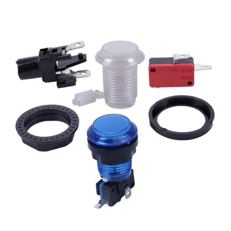 2x Круглый освещенный аркадный Видео игровой кнопочный переключатель